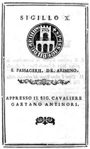 D.M. MANNI Osservazioni istoriche sopra i sigilli antichi de'secoli bassi, tomo XVII,  Firenze 1746 