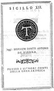 D.M. MANNI Osservazioni istoriche sopra i sigilli antichi de'secoli bassi, tomo XVIII,  Firenze 1749